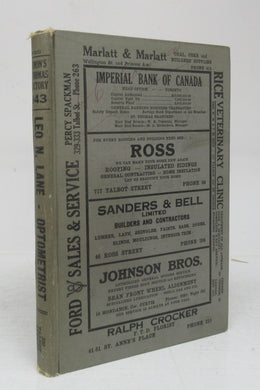 Vernon's City of St. Thomas (Ontario) Miscellaneous, Business, Alphabetical and Street Directory for the year 1943