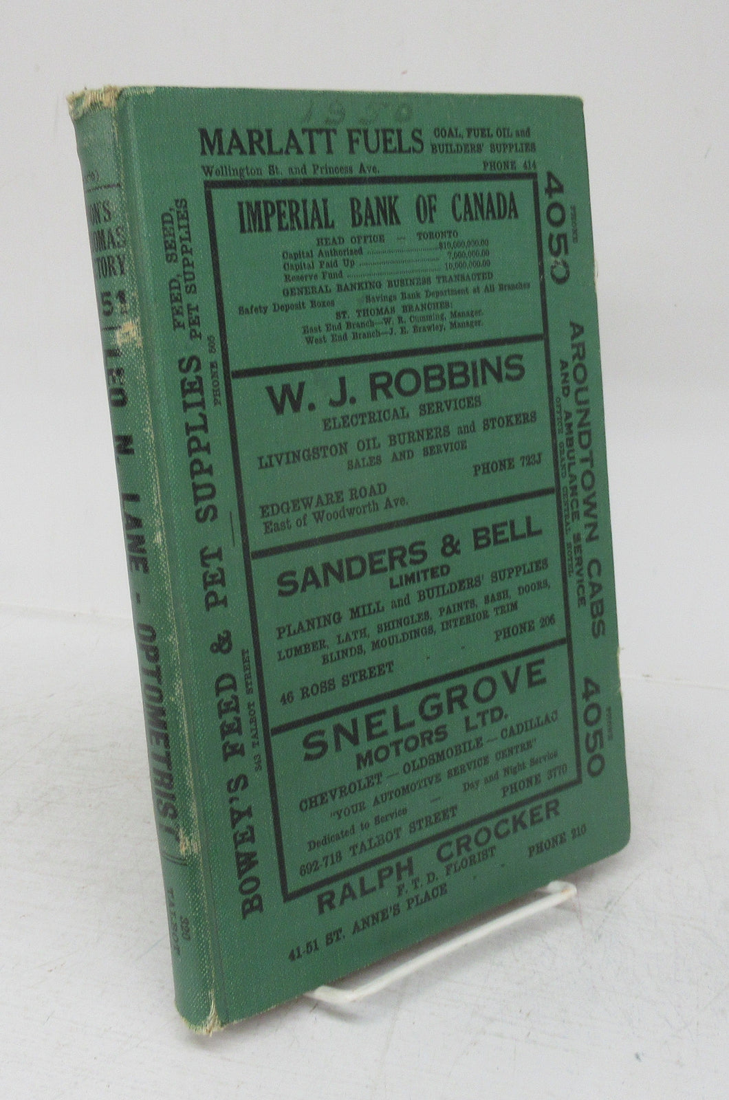 Vernon's City of St. Thomas (Ontario) Miscellaneous, Business, Alphabetical and Street Directory for the year 1951