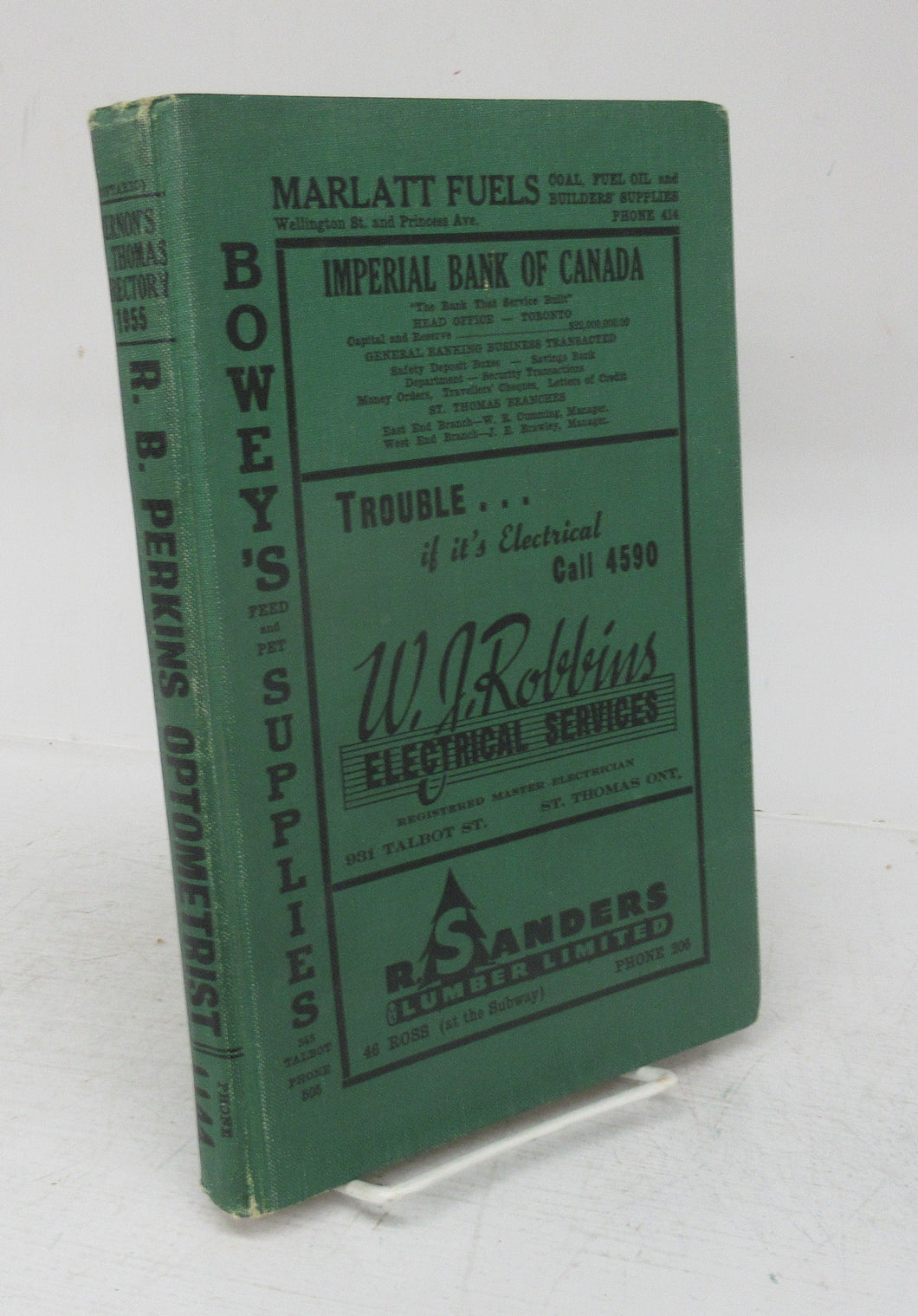 Vernon's City of St. Thomas (Ontario) Miscellaneous, Business, Alphabetical and Street Directory for the year 1955