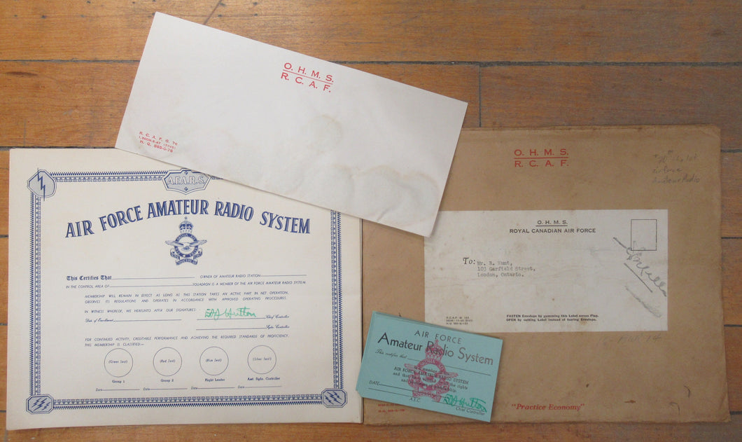 Air Force Amateur Radio System certificates and cards