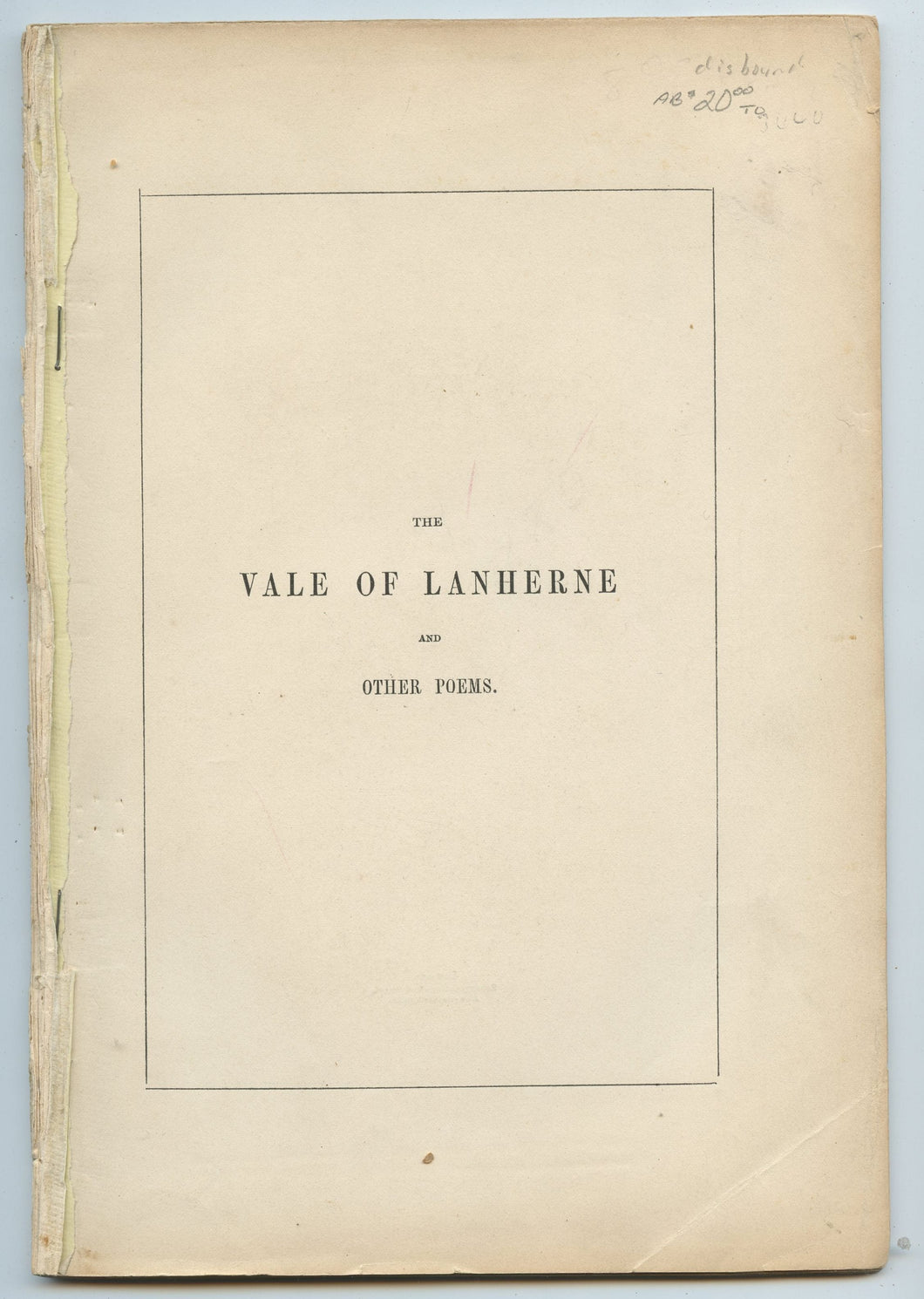 The Vale of Lanherne and Other Poems (Table of Contents and 6 plates)
