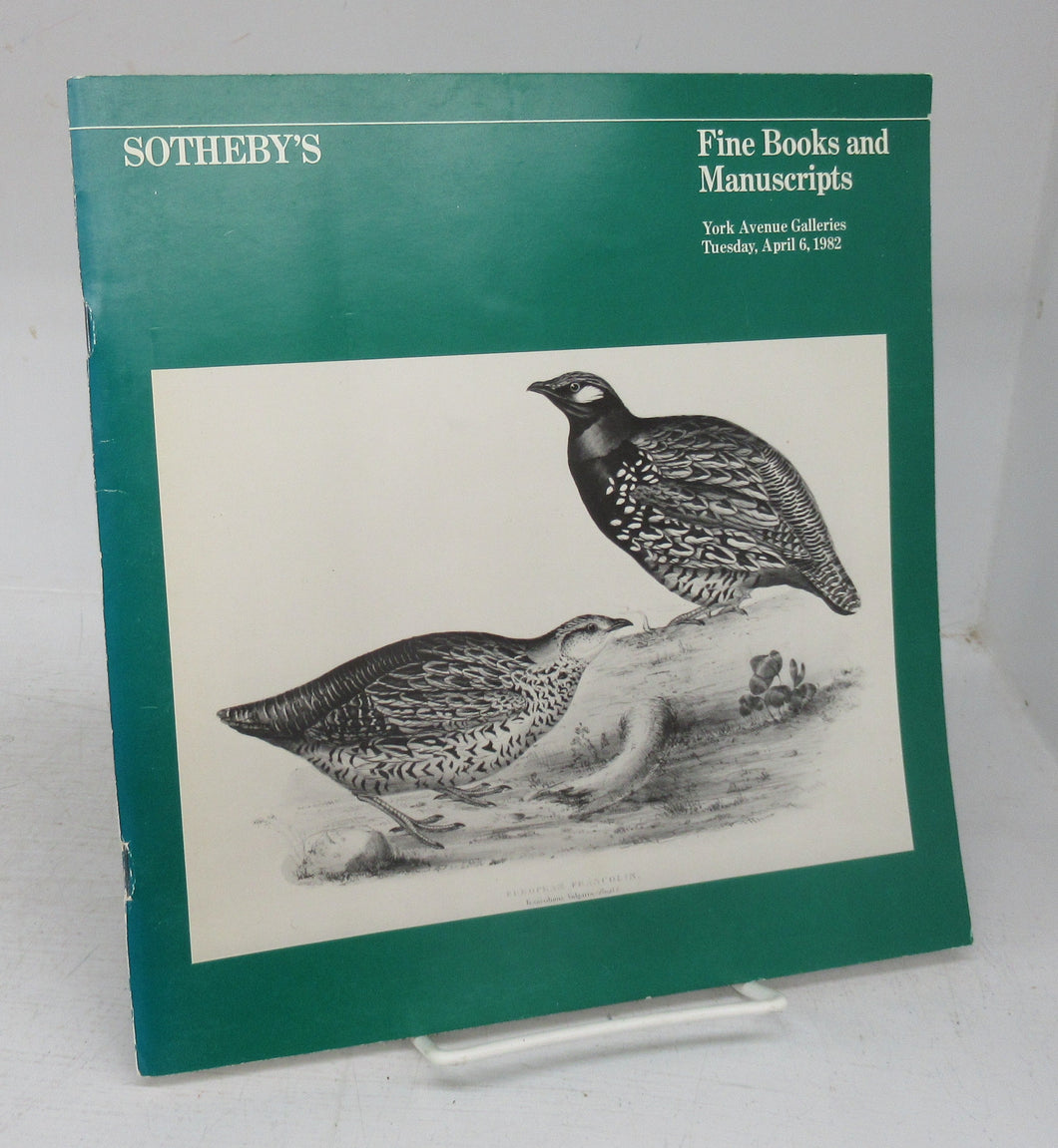 Sotheby's Fine Books and Manuscripts, 6 April, 1982