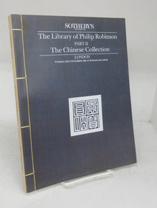 The Library of Philip Robinson Part II The Chinese Collection, 22nd Nov. 1988
