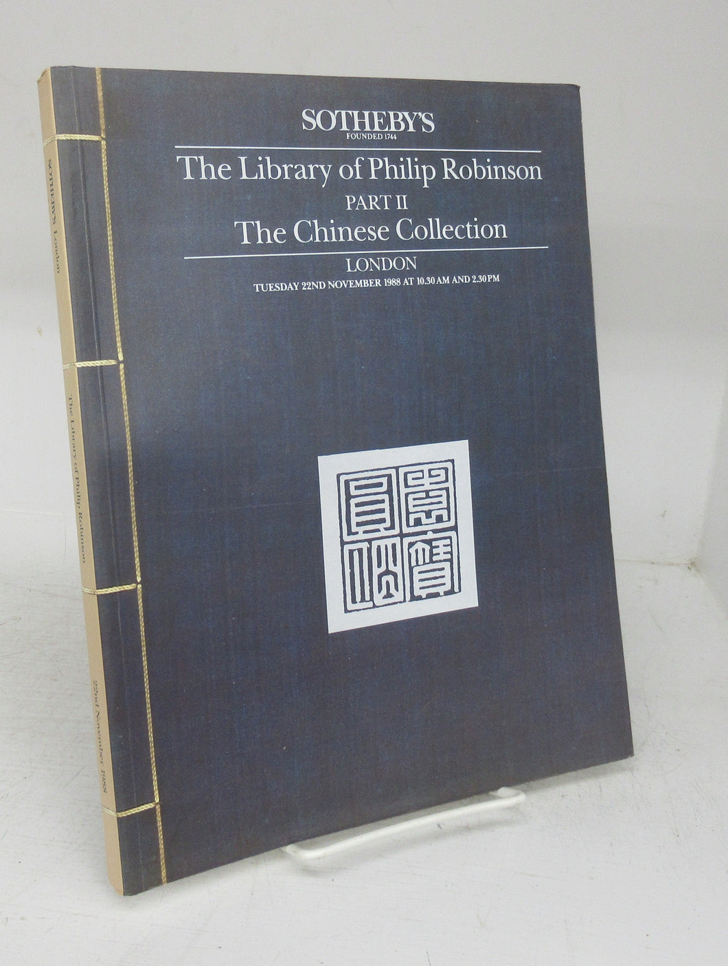 The Library of Philip Robinson Part II The Chinese Collection, 22nd Nov. 1988