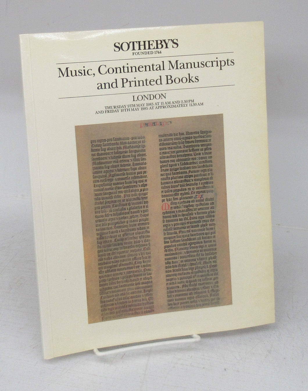 Music, Continental Manuscripts and Printed Books, May 1985
