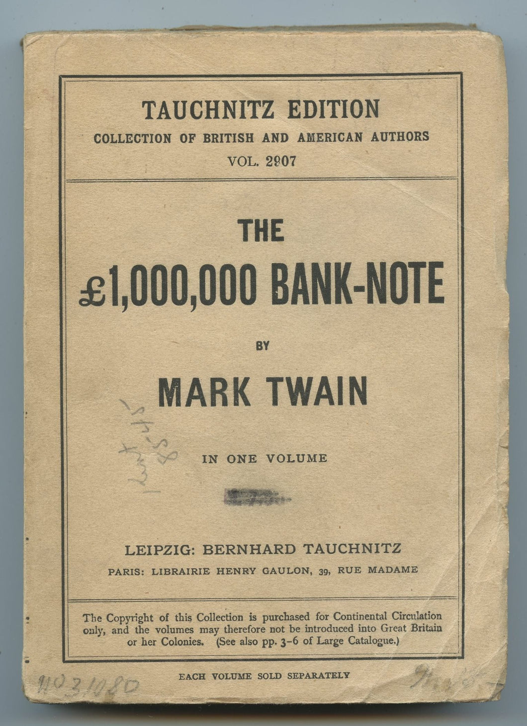 The £1,000,000 Bank-Note. In One Volume