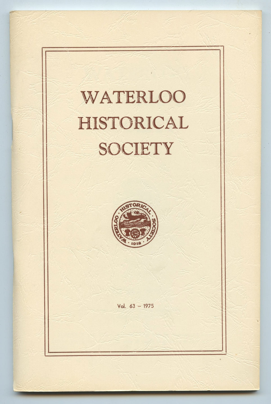Waterloo Historical Society Vol. 63 - 1975