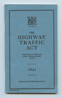 The Ontario Highway Traffic Act, 1941