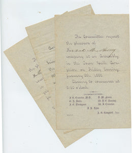 Invitations to Arnprior, Ontario Town Hall assembly