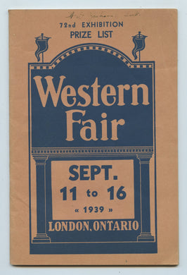 Western Fair 72nd Exhibition Prize List