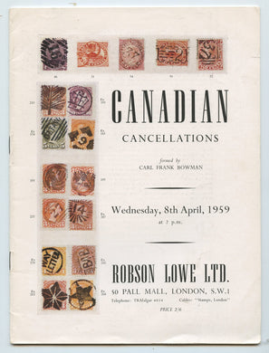 Canadian Cancellations formed by Carl Frank Bowman