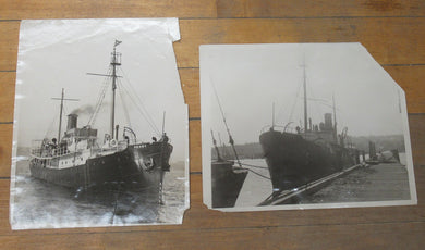 Pair of news photos of Arctic explorer ship "Peary" 1929