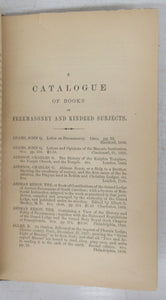 A Catalogue of Books on Freemasonry, And Kindred Subjects; A Catalogue of Books published by William Gowans