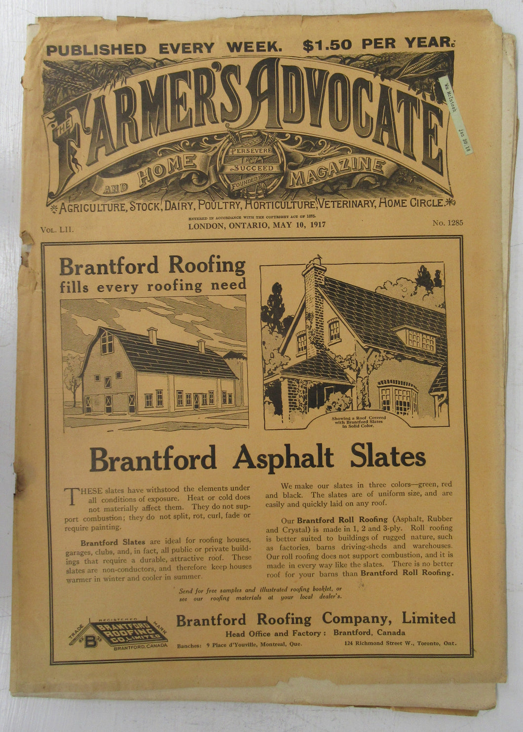 The Farmer's Advocate, May 10, 1917