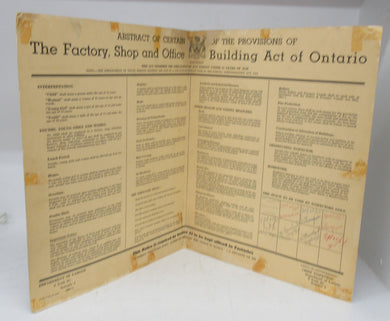 Abstract of Certain of the Provisions of The Factory, Shop and Office Building Act of Ontario