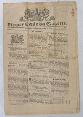 Upper Canada Gazette, June 10, 1841