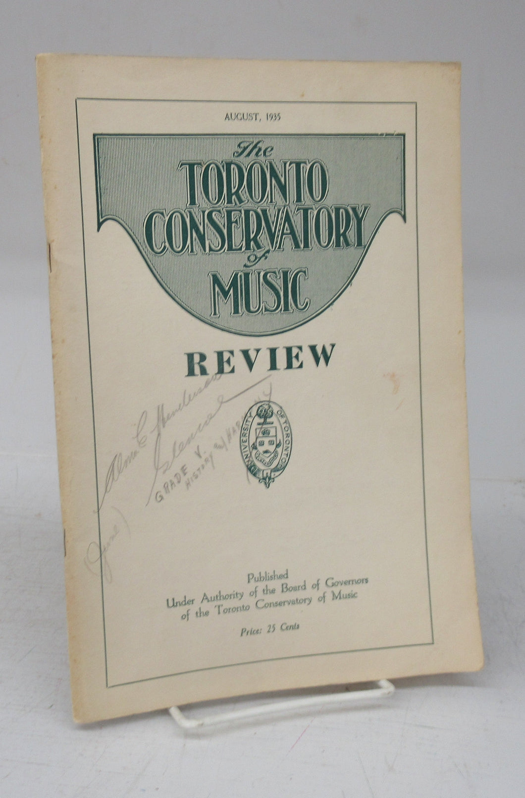 The Toronto Conservatory of Music Review, August 1935