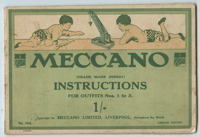 Meccano (Trade Mark 296321) Instructions For Outfits Nos. 1 to 3.