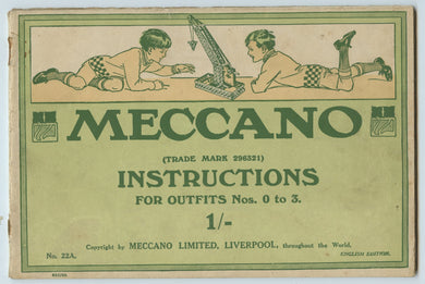 Meccano (Trade Mark 296321) Instructions For Outfits Nos. 0 to 3.