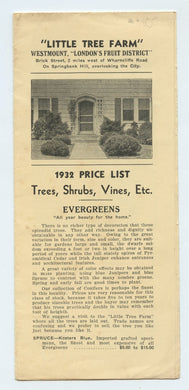 Little Tree Farm 1932 Price List