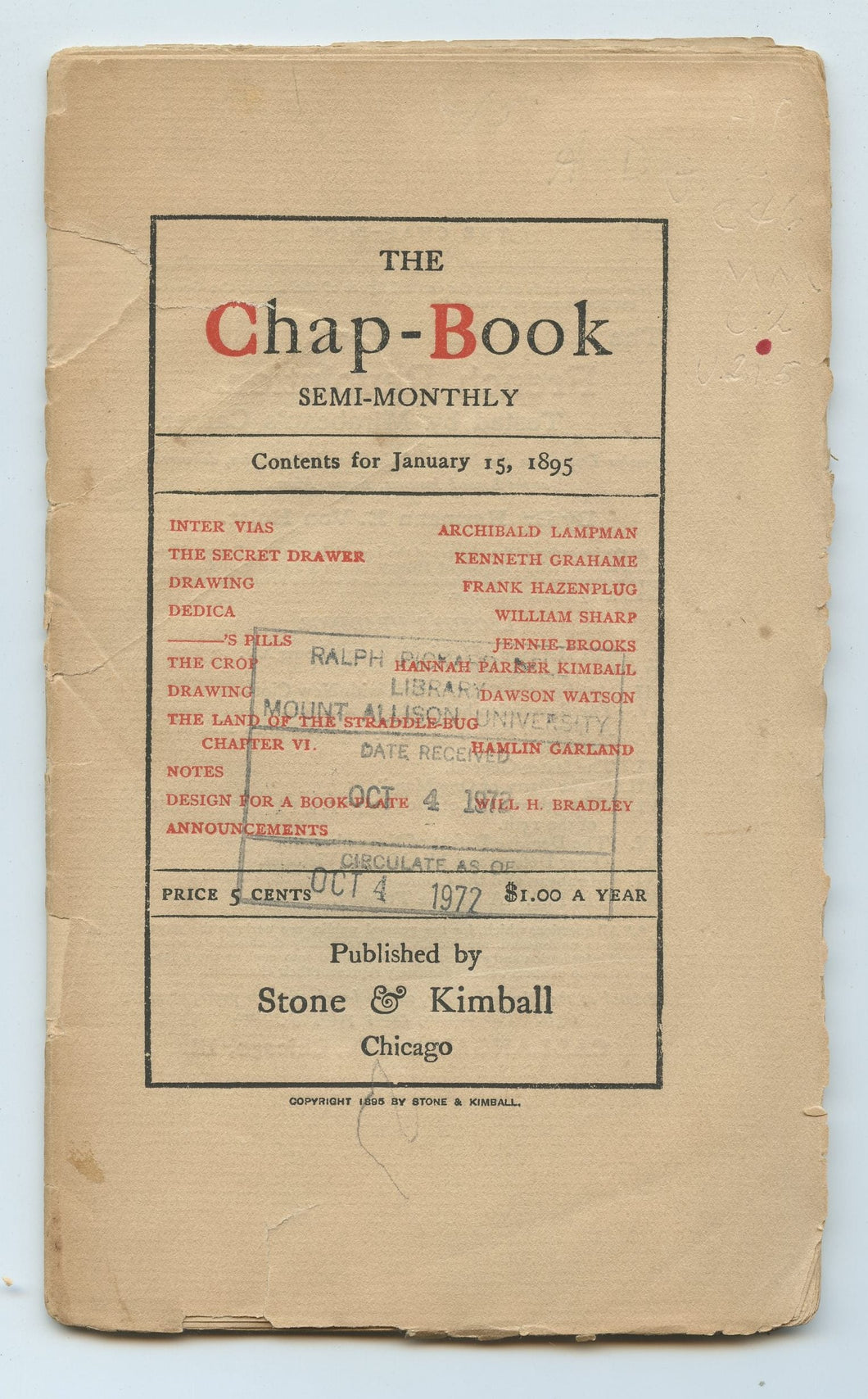 The Chap-Book, January 15, 1895