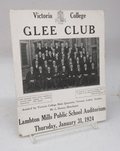 Victoria College Glee Club poster, 1924