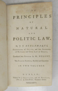 The Principles of Natural and Politic Law. In Two Volumes