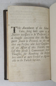 A Report Containing an Essay for the Amendment of the Silver Coins