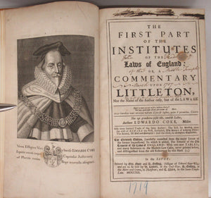 The First Part of the Institutes of the Laws of England