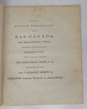The Provincial Statutes of Lower-Canada, 1809