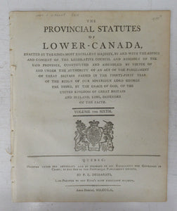 The Provincial Statutes of Lower-Canada, 1810