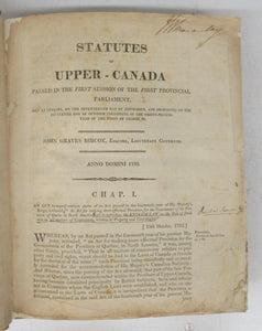 The Provincial Statutes of Upper-Canada, Revised, Corrected, and Republished by Authority