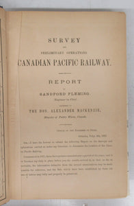 Report on Surveys and Preliminary Operations on the Canadian Pacific Railway up to January 1877