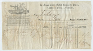 Bill of Lading, St. George Steam Packet Company