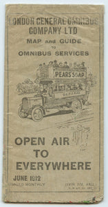 London General Omnibus Company Map and Guide, June 1912
