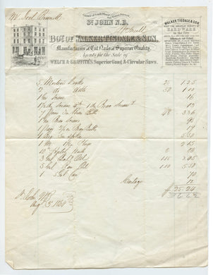 Walker Tisdale & Son receipt