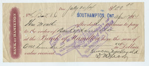 Bank of Hamilton promissory note