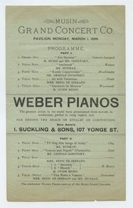 Musin Grand Concert Co. programme, 1886