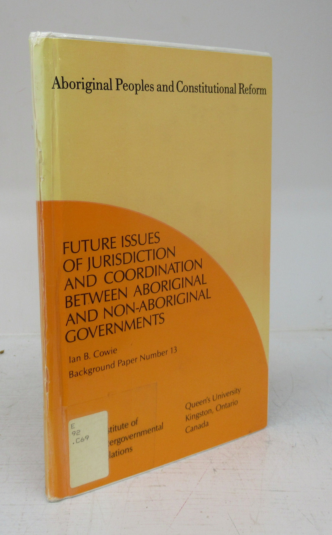 Future Issues of Jurisdiction and Coordination Between Aboriginal and Non-Aboriginal Governments