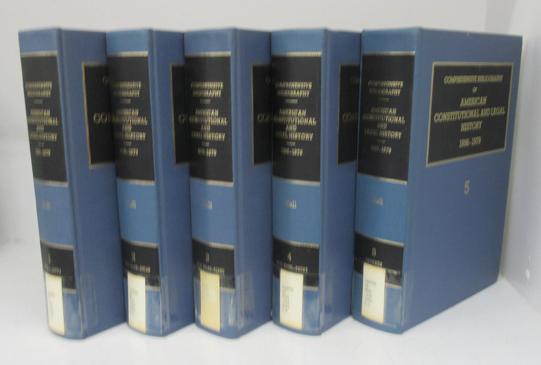 Comprehensive Bibliography of American Constitutional and Legal History 1896-1979 Vols. 1-5