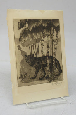 Wolf Linocut
