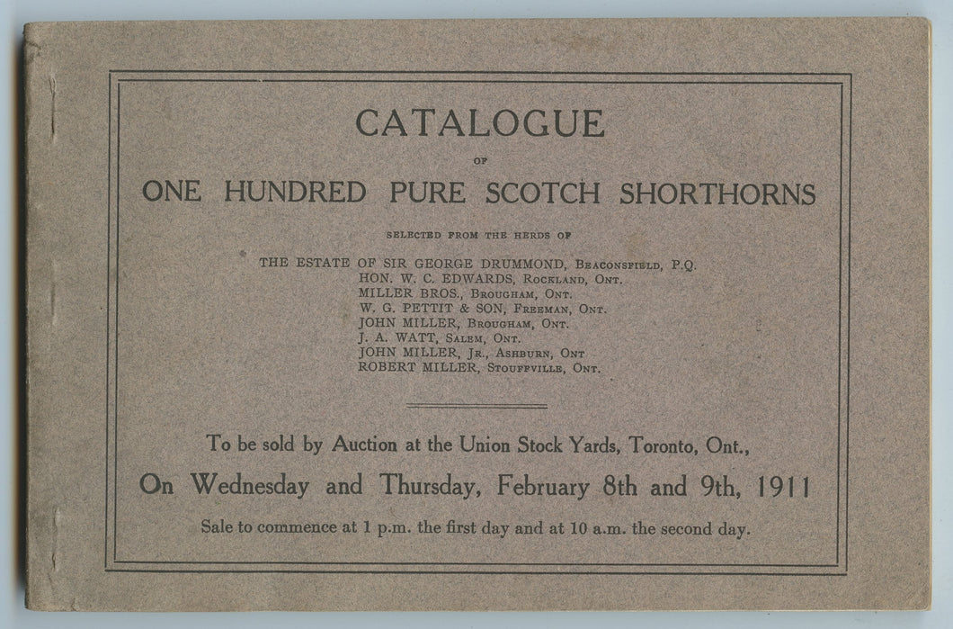 Catalogue of One Hundred Pure Scotch Shorthorns