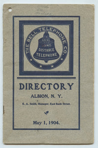 Bell Telephone Directory, Albion, N.Y., 1904