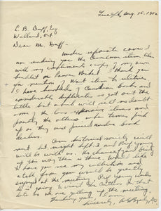 Letter to Louis Blake Duff