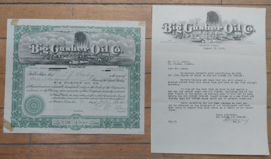 Big Gusher Oil stock certificate