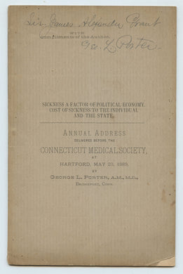 Sickness a Factor of Political Economy. Cost of Sickness to the Individual and the State