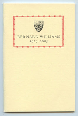 Bernard Williams 1929-2003