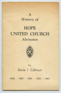 A History of Hope United Church, Alvinston