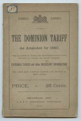 The Dominion Tariff As Amended for 1880