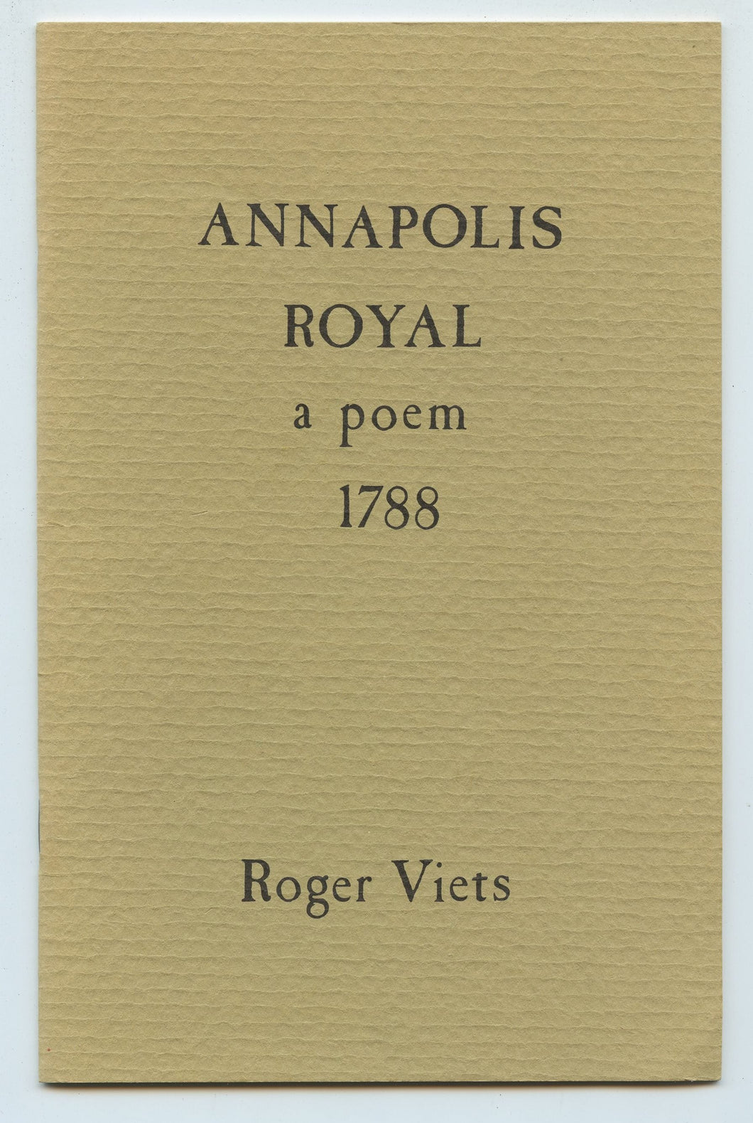 Annapolis Royal: a poem, 1788